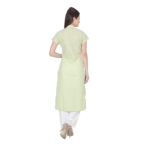 Washable Mirabella Green Block-Print Khaadi-Cotton Kurta
