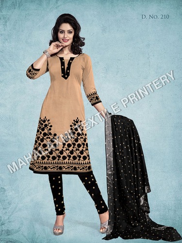 Beautiful Cotton Suits - Printed Cotton Fabric, Off White and Black Color | Ideal for Rainy, Spring,