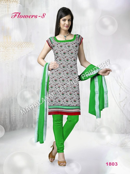 Pure Cotton Suit Material - Cotton Fabric, Multicolor Printed Design | Short Sleeves, Suitable for R