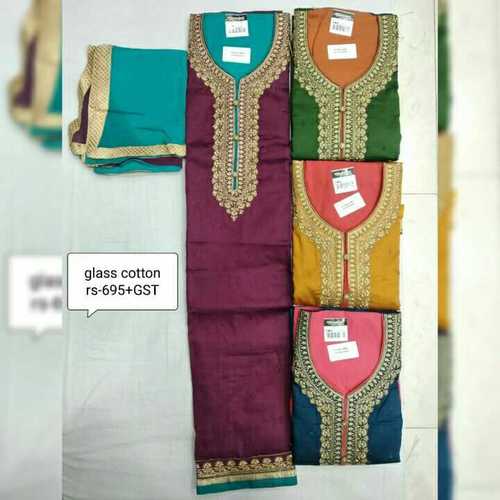 Long Salwar Suit - Glass Cotton Fabric , Elegant Traditional Wear with Trendy Patterns and Easy Care