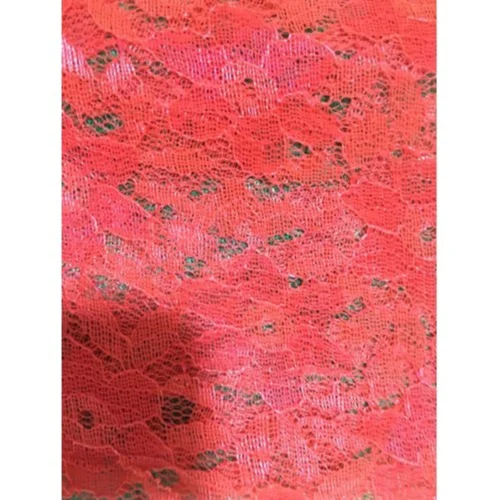 Fancy Net Fabric - Net Material, 44-45 Inch Width, Red Color | Washable, Plain Texture, Ideal for Ga