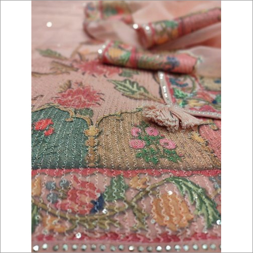 Ladies Casual Punjabi Suit - Cotton Blend, Embroidered Pattern | Washable, Suitable for Rainy, Sprin