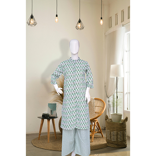 Ladies Pure Cotton Co-ord Set - Printed Design, All-Season Washable Comfort