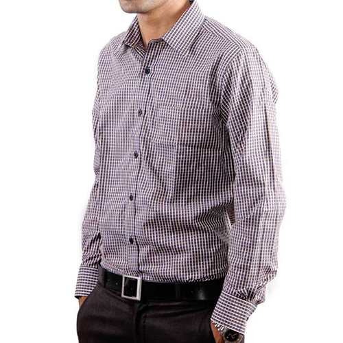 Mens Cotton Shirt - Striped Pattern, Full Sleeves, Comfortable Fit, Custom Sizes, Washable Design | 