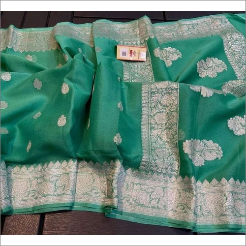 Georgette Banarasi Pure Handwoven Khaddi Chiffon Kadwa Saree