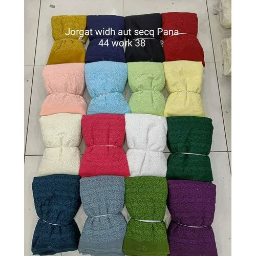 Chikankari Georgette Fabric - 44-45 Inch Width | Embroidered Elegance, Lightweight Texture, Suitable