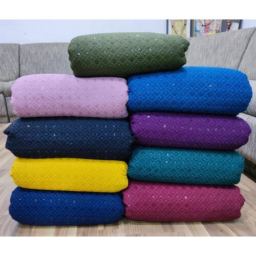 Rayon Schiffli Work - Embroidered Multicolor Fabric | Washable Rayon Material, Vibrant Design