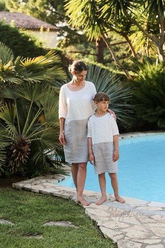 Plain Pure Linen Tunic Solid Women Linen Dress