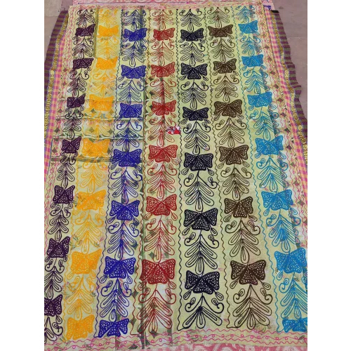 Heavy Vintage Kantha With Suzani Embroidery - Material: 100% Cotton