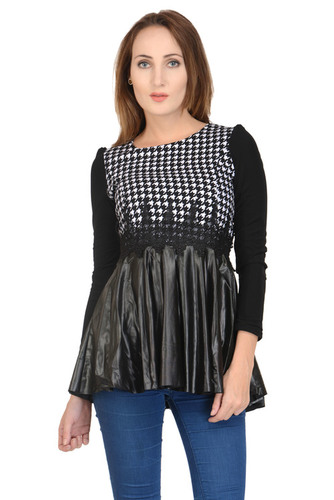 Surplus Printed Top - Cotton Blend, Sizes S-M-L-XL, Black with Full Sleeves | Stylish Summer Wear wi