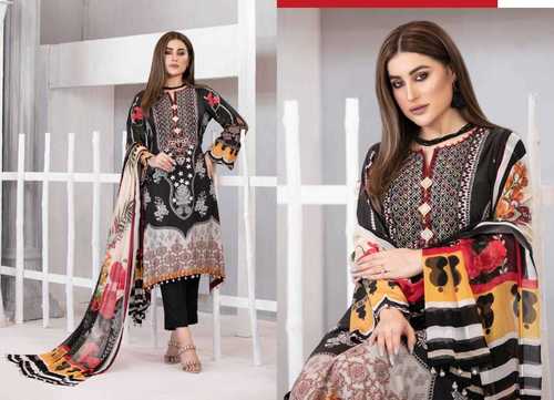 Agha Noor Tawakkal Sybil - Heavy Jam Satin Cotton Unstitched Suit | Multi Color, Printed Design, Ful