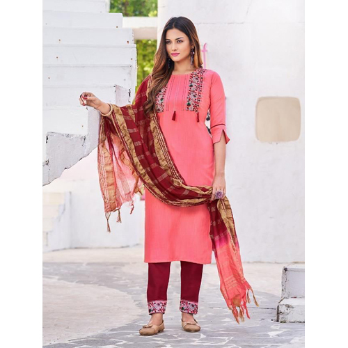 Ladies Pink Suit - Cotton Fabric, Washable Design | Ideal for All Seasons: Rainy, Spring, Summer, Wi