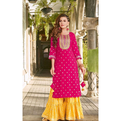 Multicolor Ladies Sharara Kurti Set