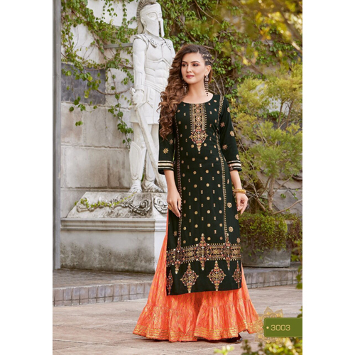 Multicolor Modern Sharara Kurti Set