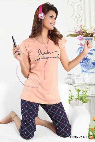 Ladies Hosiery Night Suit - Cotton Knitted, M/L/XL/XXL Sizes, Red/Wine/Marun/Purple Colors | Soft Sh