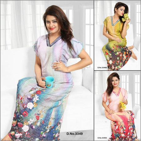 Ladies Printed Nighty - Material: Cotton