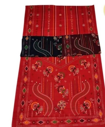 Gujri Print Nighty - Cotton, 2.9m Length, Red Color | 265GSM Fabric, All Size Comfort, Stylish Print