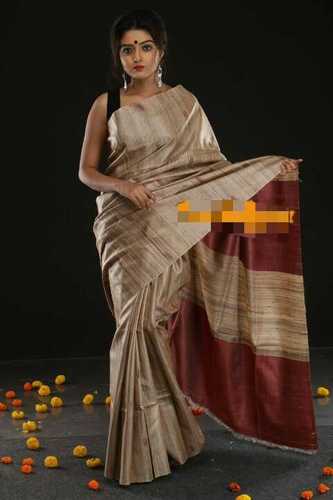 Tussar Ghicha Cotton Silk Saree
