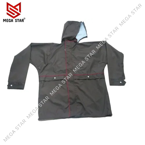 Brown Bike Rain Jacket - Fabric Type: Pvc