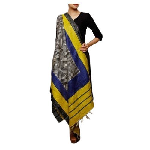 Tussar Ghicha Silk Dupatta - Yarn Dyed Fabric, Mixed Colors | Zari Work, Eye Catchy Look, Soft Textu