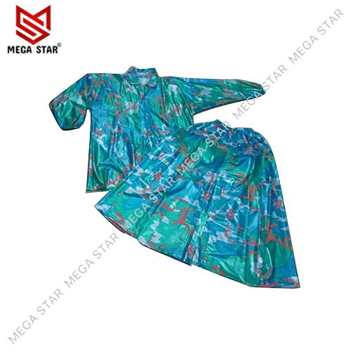 Ladies Skirt Top Rain Suit - Color: Blue