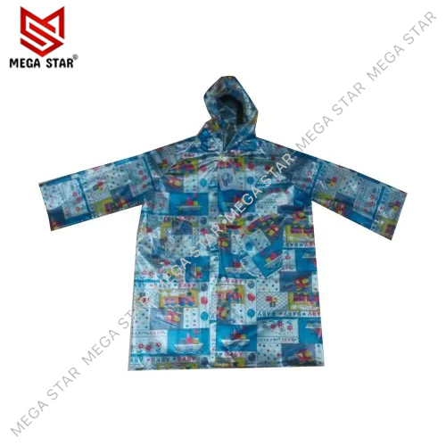 Printed Rain Jacket - Color: Blue