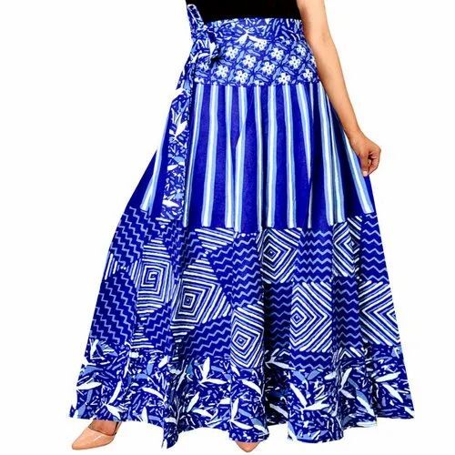 Ladies Frees Size Printed Cotton Long Skirts
