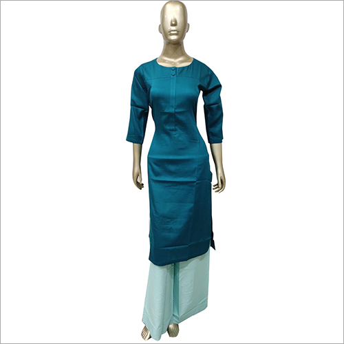 Blue Ladies Fancy Kurti With Palazzo Set
