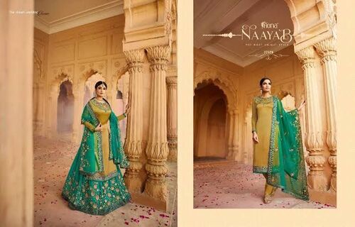 Ladies Cotton Silk Embroidered Handwork Full Sleeves Suit - High Quality, Soft Touch, Normal Wash Ca