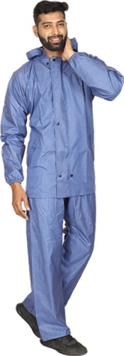 Full Sleeve And Xl Size Reversible Safari Raincoat With Button Closure And Adjustable Hood For Gents