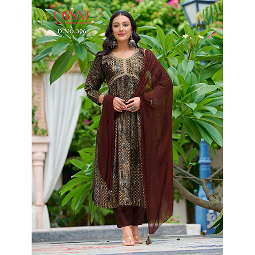 Brown Ladies Plazzo Suits