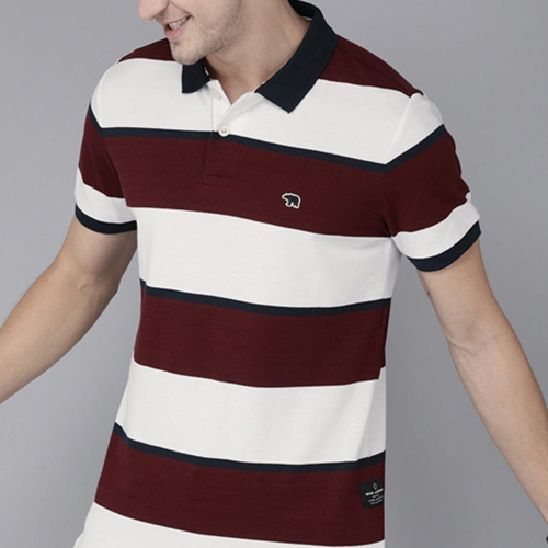 Mens White And Brown Linen T-Shirt - Cotton Linen Fabric, Customized Size Options | Trendy Plain Pat