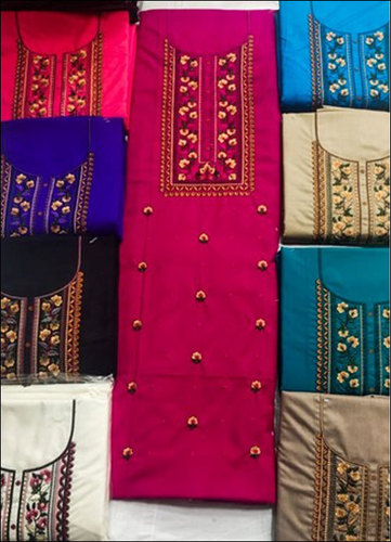 Red Ladies Embroidered Unstitched Suits