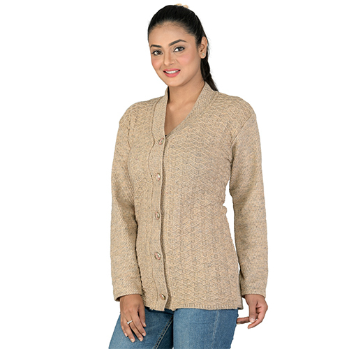 Woolen Cardigans - Customized Size, Brown Color | Breathable, Quick Dry, Embroidered Design, Ideal f