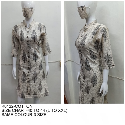 Ladies Skin Friendly Cotton Printed Kurti - Durable, Comfortable Design, High Shrink Resistivity | 3