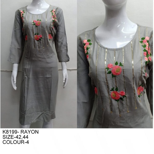 Washable Skin Friendly Ladies Rayon Kurti