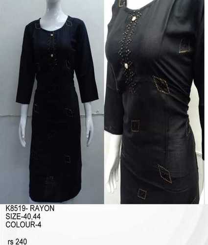 No Fade Rayon Embroidery Kurti K8519