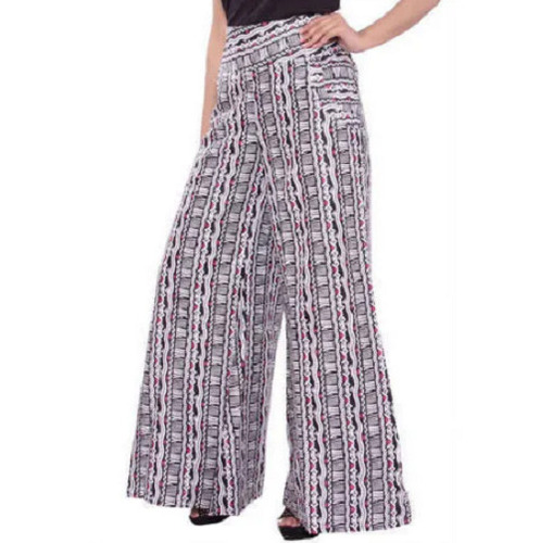 Regular Fit Casual Wear Polyester Printed Palazzo For Ladies - 40 Inch Length, Multicolor, Anti-Wrin