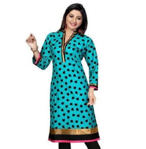 Cotton Printed Kurti - 3/4th Sleeve, 42 Inch Length | Comfortable, Quick Dry, No Color Fade, Perfect
