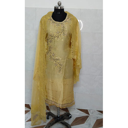 Ladies Golden Three Pieces Suits - Ethnic Region: Indian