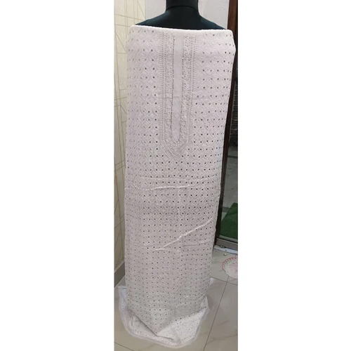 Chiffon Chikankari Suit - High-Quality, Washable White, Delicate Embroidery, All-Day Comfort