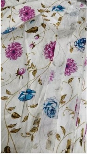 100%Cotton White Casual Wear Breathable 100% Cotton Printed Shirting Fabric, 1 Meter Length 