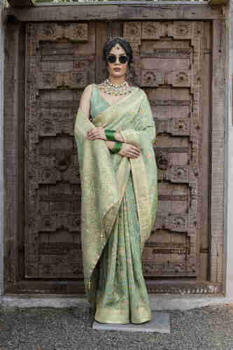 Viscose Green - Work Type: Zari Work