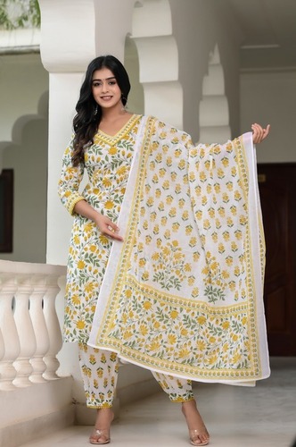 Cotton Women Salwar Suit - Customized Size, Multiple Color Options | Breathable, Lightweight, Stylis