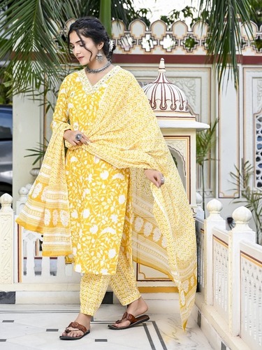 Ladies Readymade Suits - Printed Cotton Blend, Multiple Sizes & Colors | Comfortable Everyday Wear, 
