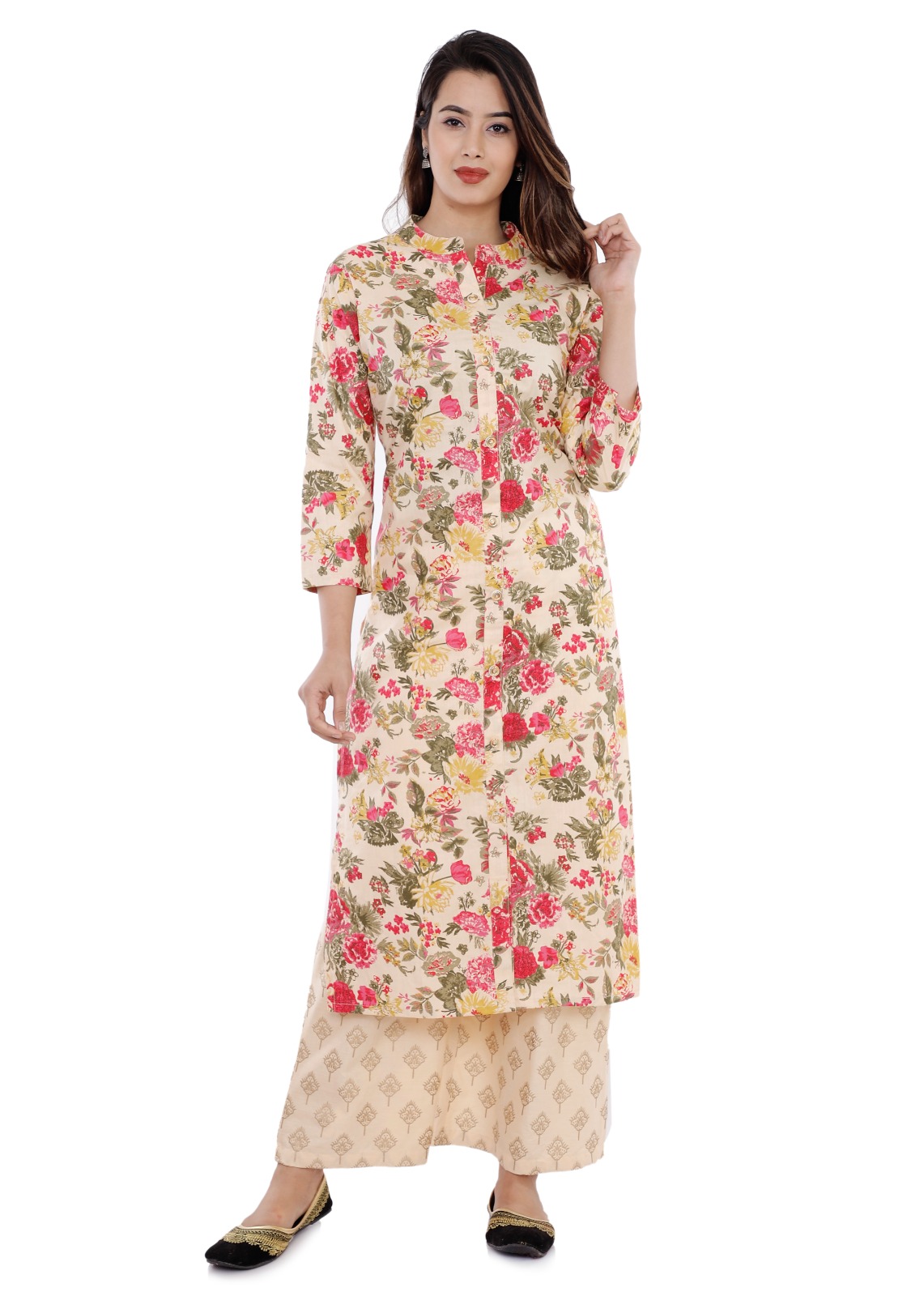 Printed Cotton Kurti - 3-4th Sleeve, Multicolor, Comfortable and Attractive Designs | Washable, Brea