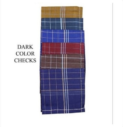 Checked Handkerchief - 100% Cotton, Soft Touch Square Shape | Highly Absorbent, Skin Friendly, Norma