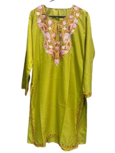 Embroidered Party Wear Ari Work Cummer Kashmiri Kurta