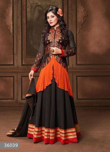 Black Wedding And Festival Wear Salwar Suit With Dupatta With Dry Wash Care Only