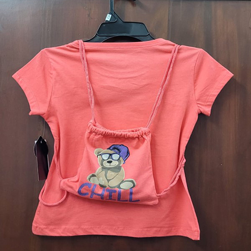 Chic Girls Chill T-Shirt - Cotton Material, Customized Size , Printed Pattern with Fashion Bag